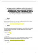 NURS 6501- ADVANCED PATHOPHYSIOLOGY FINAL EXAM 2022-2024 FORM D/NURS 6501 ADVANCED PATHOPHYSIOLOGY FINAL EXAM FORM D 100 REAL EXAM QUESTIONS AND ANSWERS/GRADED A+ • Question 1 1 out of 1 points A patient has defective secretion of the intrinsic factor lea