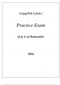 CompTIA CySA+ PRACTICE EXAM Q & A WITH RATIONALES 2024.