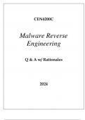 CEN4200C MALWARE REVERSE ENGINEERING Q & A WITH RATIONALES 2024