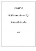 CEN4071C SOFTWARE SECURITY Q & A WITH RATIONALES 2024