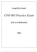 CompTIA Cloud+ CVO 003 PRACTICE EXAM Q & A WITH RATIONALES 2024