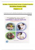 TEST BANK For Community Health Nursing A Canadian Perspective, 5th Edition by Stamler, Verified Chapters 1 - 33, Complete Newest Version