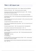 Title 4 - AZ Liquor Law Exam Questions And Answers