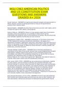 WGU C963 AMERICAN POLITICS AND US CONSTITUTION EXAM QUESTIONS AND ANSWERS GRADED A+ 2024