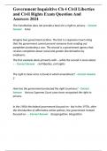 Government Inquizitive Ch 4 Civil Liberties and Civil Rights Exam Question And Answers 2024