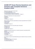 ACSM CPT Exam Review Questions and Answers with Complete Solutions Graded A 2024 