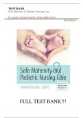 Test Bank For Safe Maternity & Pediatric Nursing Care First Edition by Luanne Linnard-Palmer, Gloria Haile Coats||ISBN NO:10,0803624948||ISBN  NO:13,978-0803624948||All Chapters||Complete Guide A+