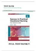 Test Bank For Success in Practical/Vocational Nursing 10th Edition by Janyce L. Carroll, Lisa; Collier||ISBN NO:10,0323810179||ISBN NO:13,978-0323810173||All Chapters||Complete Guide A+