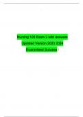 Nursing 105 Exam 2 with answers Updated Version 2023 2024 Guaranteed Success.