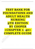 Test bank foundations and adult health nursing 9th edition cooper 2023-2024 Latest Update