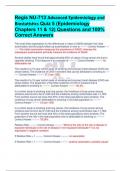 Regis NU-713 Advanced Epidemiology and Biostatistics Quiz 5 (Epidemiology Chapters 11 & 12) Questions and 100% Correct Answers