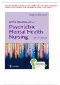 TEST BANK FOR DAVIS ADVANTAGE FOR PSYCHIATRIC MENTAL HEALTH NURSING, 10TH EDITION, KARYN I. MORGAN, MARY C. TOWNSEND