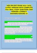 HESI RN EXIT EXAM 2024 /2025 LATEST VERSION WITH COMPLETE 700+ REAL STUDY QUESTIONS AND VERIFIED CORRECT ANSWERS/GRADED A+ 