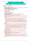 Final Exam Study Guide NUR 2790: Professional Nursing III