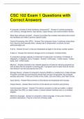 CSC 102 Exam 1 Questions with Correct Answers