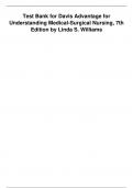 Davis Advantage for Understanding Medical-Surgical Nursing 7th Edition Linda S. Williams Test Bank Chapter 1-57 | Complete Guide Newest Version 2024