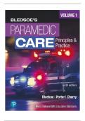 TEST BANK For Paramedic Care - Principles and Practice, 6th Edition, Volume 1 - 5 by Bledsoe, Verified Chapters, Complete Newest Version