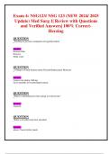 Exam 4: NSG123/ NSG 123 (NEW 2024/ 2025 Update) Med Surg 1| Review with Questions  and Verified Answers| 100% Correct- Herzing 