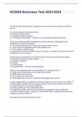 KOSSA Business Test 2023-2024 Questions and Answers Graded A+