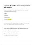 Capstone Pharm Pre-Assessment Questions and Answers. 