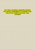 TEST BANK: MATERNAL-NEWBORN NURSING: THE CRITICAL COMPONENTS OF NURSING CARE, 3RD EDITION, ROBERTA DURHAM, LINDA CHAPMAN