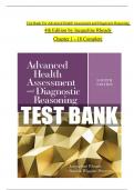 TEST BANK For Advanced Health Assessment and Diagnostic Reasoning, 4th Edition by Jacqueline Rhoads, Verified Chapters 1 - 18, Complete Newest Version