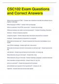 CSC102 Exam Questions and Correct Answers