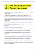 CSC102 Exam Questions with Correct Answers