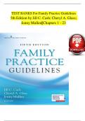 Family Practice Guidelines, 5th Edition TEST BANK by Jill C. Cash; Cheryl A. Glass, Verified Chapters 1 - 23, Complete Newest Version