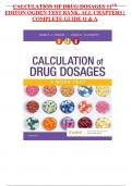 CALCULATION OF DRUG DOSAGES 11TH EDITON OGDEN TEST BANK, ALL CHAPTERS | COMPLETE GUIDE Q & A 