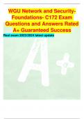 WGU Network and SecurityFoundations- C172 Exam Questions and Answers Rated A+ Guaranteed Success Real exam 2023/2024 latest update 