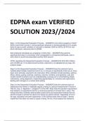 LATEST EDPNA exam VERIFIED SOLUTION 2024