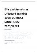 UPDATED Ellis and Associates Lifeguard Training 100% CORRECT SOLUTIONS 2024