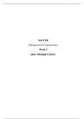 MGT330 Ashford Week 2 Management for Organizations & Decision Process Quiz Q&A