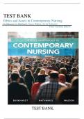 Test Bank for Ethics and Issues in Contemporary Nursing 3rd Canadian Edition by Margaret A. Burkhardt, Nancy Walton, Alvita Nathaniel