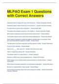 MLPAO Exam 1 Questions with Correct Answers