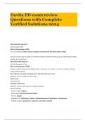 Davita PD exam review Questions with Complete Verified Solutions 2024