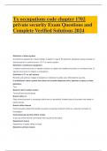 Tx occupations code chapter 1702 private security Exam Questions and Complete Verified Solutions 2024