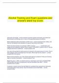   Alcohol Training and Exam questions and answers latest top score.