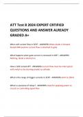 ATT Test 8 2024 EXPERT CRTIFIED QUESTIONS AND ANSWER ALREADY GRADED A+ 