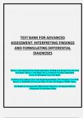 TEST BANK For Advanced Assessment Interpreting Findings and Formulating Differential Diagnoses, 5th Edition by Goolsby, Verified Chapters 1 - 22, Complete Newest Version