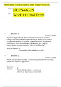 NURS 6630 Final Exam Latest 2021, Walden University