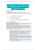 NCLEX-RN Exam Pack Set 12 (75 Questions with Answers 