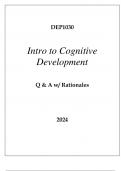 DEP1030 INTRO TO COGNITIVE DEVELOPMENT EXAM Q & A 2024.