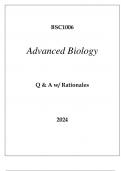 BSC1006 ADVANCED BIOLOGY EXAM Q & A 2024.