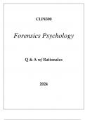 CLP4390 FORENSICS PSYCHOLOGY Q & A EXAM 2024.