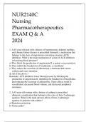 NUR2140C NURSING PHARMACOTHERAPEUTICS EXAM Q & A 2024.