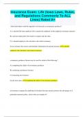 Insurance Exam: Life (Iowa Laws, Rules, and Regulations Commonly To ALL Lines) Rated A+