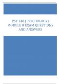 PSY 140 (Psychology) Module 8 Exam Questions and Answers 2024