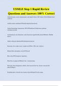 USMLE Step 1 Rapid Review Questions and Answers 100% Correct